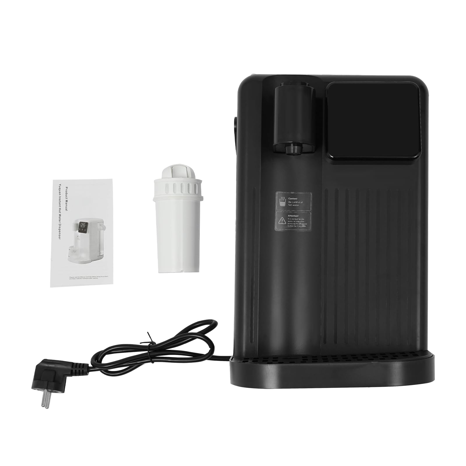 Dozownik gorącej wody 1700 W, gorąca woda w kilka sekund (25-99℃), duży zbiornik na wodę 3 l, z ekranem dotykowym LED, przenośny oczyszczacz wody, czarny