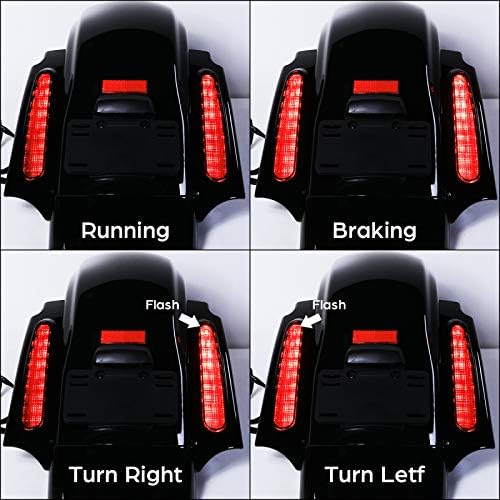 Miniatura 2 de Juego de guardabarros trasero con luces LED de paradatraseraintermitentes integradas para Harley Davidson Touring Modelos Road King Electra Glide