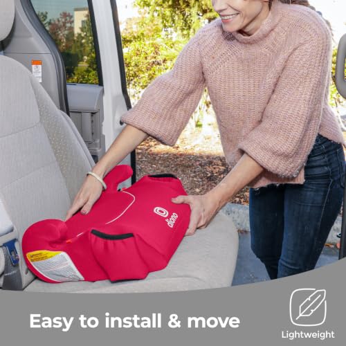 Image of Diono Solana, No Latch, Pack of 2 Backless Booster Car Seats, Lightweight, Machine Washable Covers, Cup Holders, Pink Cotton Candy