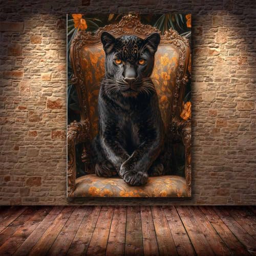 Lienzo de leopardo vintage para decorar un dormitorio moderno con arte urbano 4
