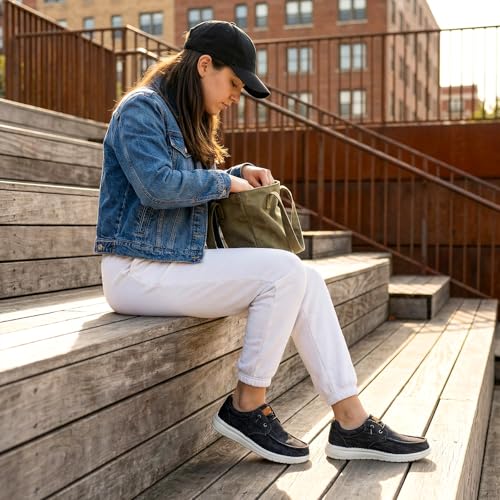 Image of STQ Women's Lace up Loafers丨Orthopedic Comfotable Ultralight Boat Casual Shoes with Arth Support