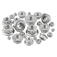 Flanschmuttern mit Sperrverzahnung M10 DIN 6923 Edelstahlmuttern Sperrzahnmuttern Bundmuttern Sechskantmuttern mit Flansch M10 10 Stück