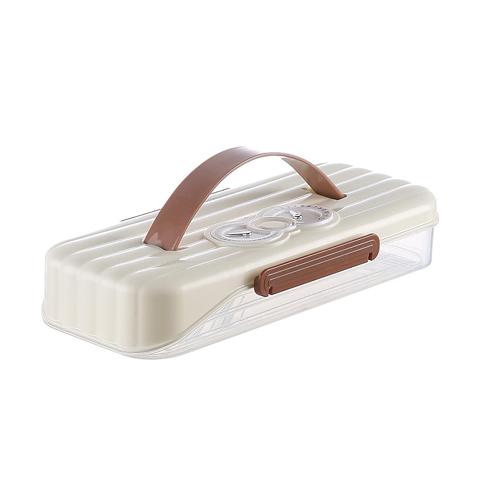 Carotoe Cream Rice 1 Layer Stackable Clear Dumpling Organizers With Date Timer Portable Accessory For Freezer Use And Kitchen Storage Solution Household Freezer Organizers