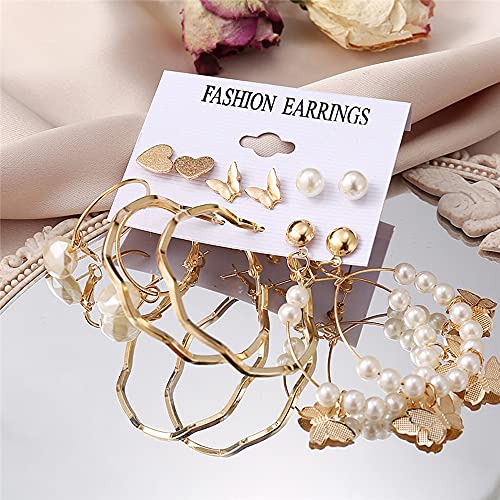 Image of Shining Diva Fashion Stylish Combo Metal Earrings for Women and Girls