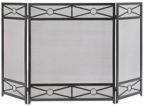 Vintage Iron Flat Fireplace Screen | Decorative Fire Place Guard | Elegant Home Décor | Durable & Stylish Fire Barrier for Safety & Aesthetic Appeal