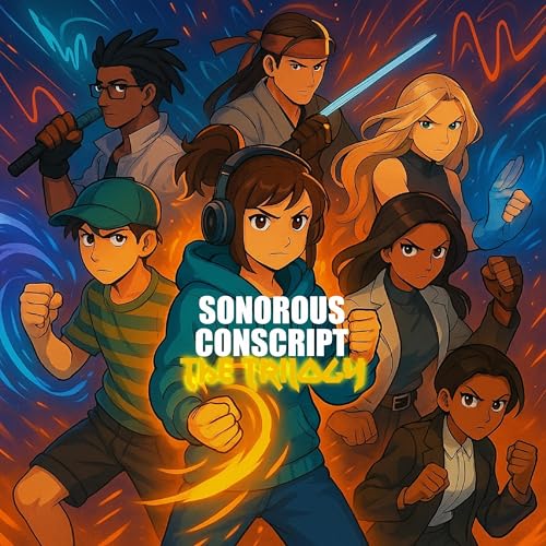 Diseño de la portada del título Sonorous Conscript: The Trilogy