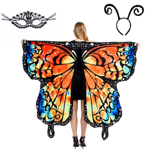 LYL. Ling Alas de mariposa para adultos, capa de mariposa, alas de hada para adultos, disfraces de Halloween para mujer, ala de disfraz de mariposa (#009)