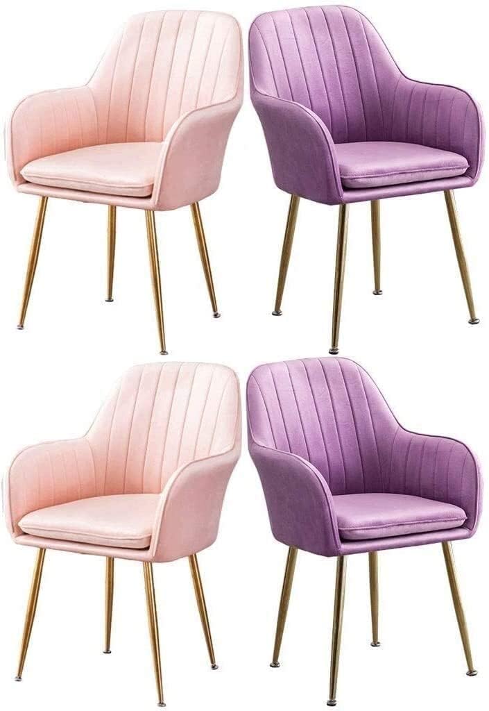 Dining Chair Office Reception Chairs Business Dining Chairs Set Kitchen Velvet Dining Chairs Set of 4 with Metal Legs Velvet Seat and BackrestsKitchen Living Room Arm Sofa Chair (Color : Gre