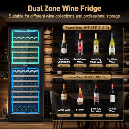 Image of Velivi 24 Inch Dual Zone Wine Cooler Refrigerator, 179 Bottle