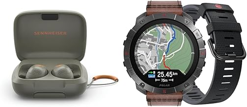 Sennheiser Momentum Sport (Olive) Earbuds with Crystal-Clear Sound and Adaptive ANC Bundle with Polar Grit X2 Pro (Titan) ...
