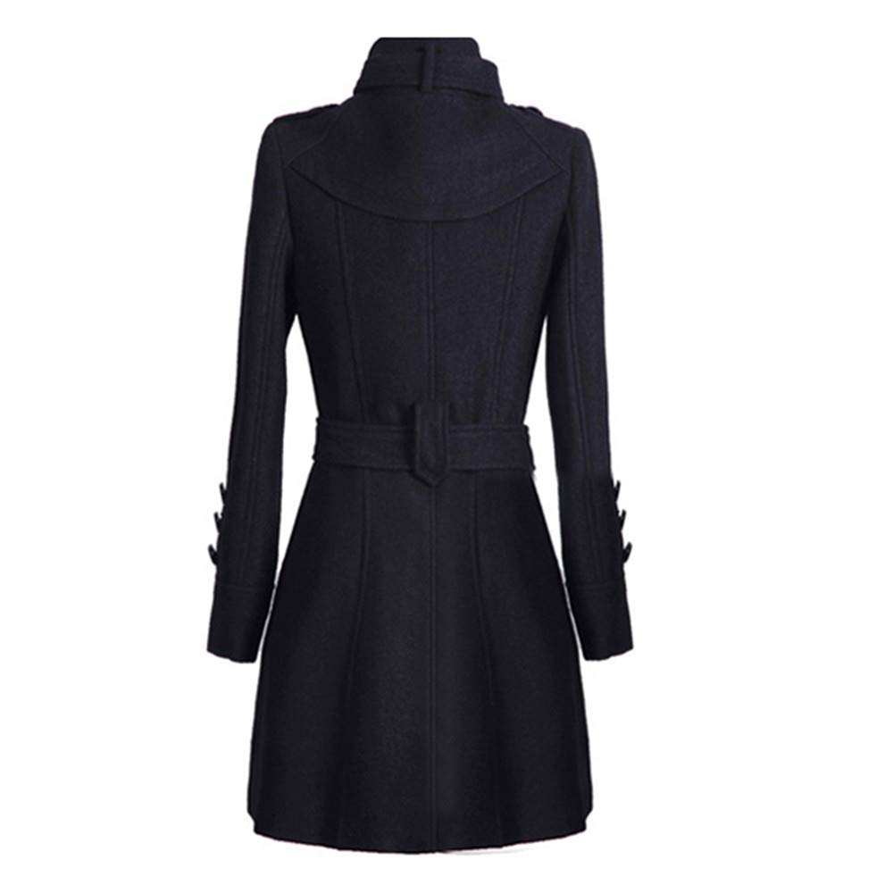 Manteau d'hiver pour femme, trench-coat long noir en laine chaude pour femme, coupe trapèze, boucle, coupe-vent, léger, manteaux d'automne pour femme, manteaux d'hiver en laine