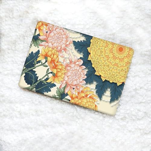 Protector MacBook Air 13.6 A2681 A3113 Plastico Flor Amarilla Touch ID 5