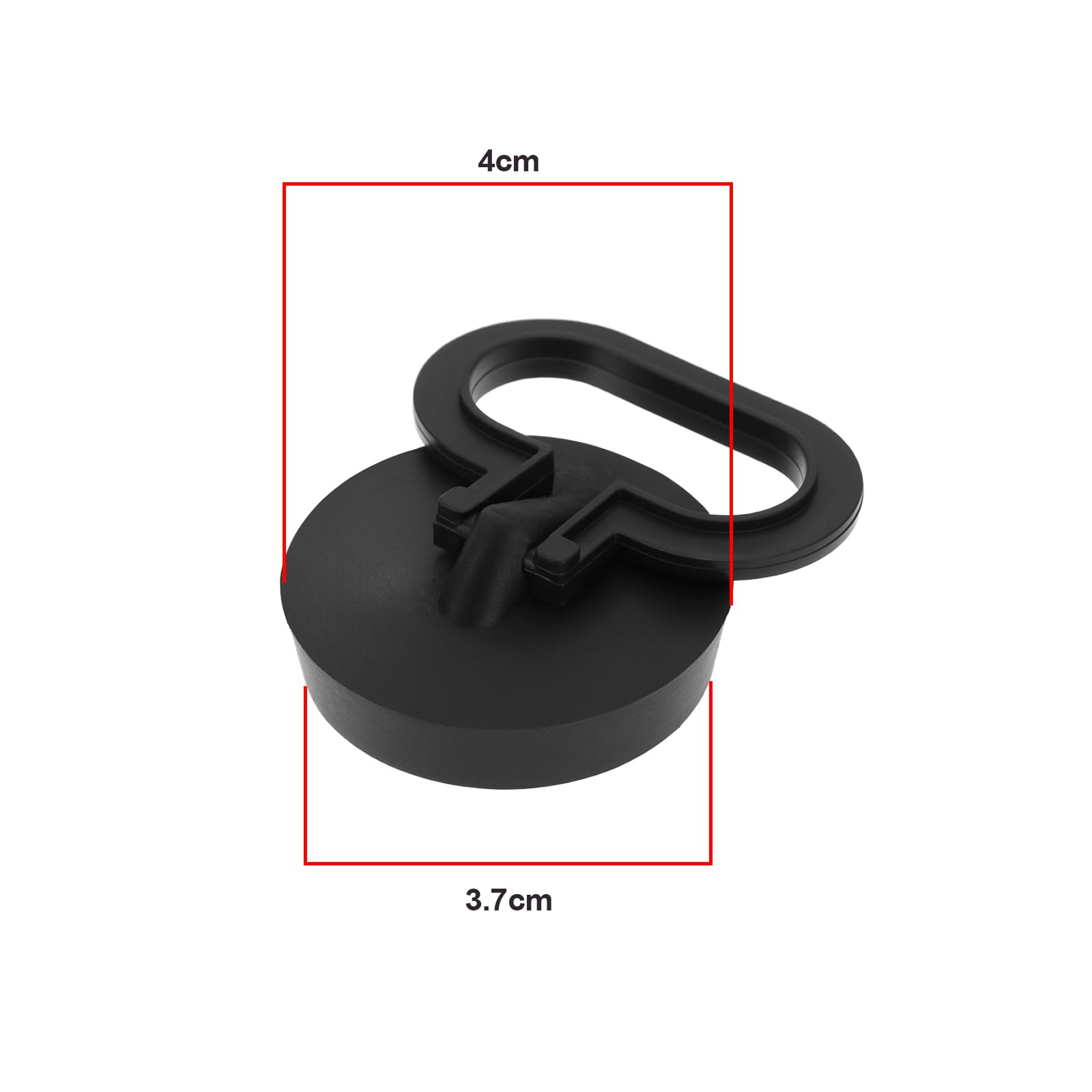 EMSea 4pcs Black Plastic Sink Plug with Handle, Drain Plug Diameter 37mm, Top Diameter 40mm, Suitable for Kitchen Bathtub - Image 4