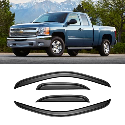 image for AWVRG Window Rain Guards for 2007-2013 Chevy Silverado & GMC Sierra 15