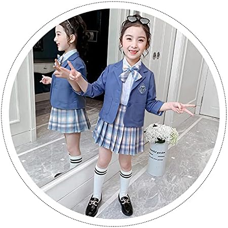 [海の堂e-shop] 入学式 スーツ 女の子 4点セット フォーマル ブレザー ジャケット ギャザースカート ワイシャツ 蝶ネクタイ ガールズ 子供服 学院風 キッズ アップ スカートセット 制服 春秋冬 入学式 結婚式 発表会 カジュアル