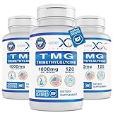 Genex Formulas TMG Supplement 1000mg (360 Capsules) - NSF Certified for Safety, Quality & Label Accuracy - Betaine Anhydrous Trimethylglycine - Liver Supplement - Gluten Free & Non-GMO - 30-Day Supply