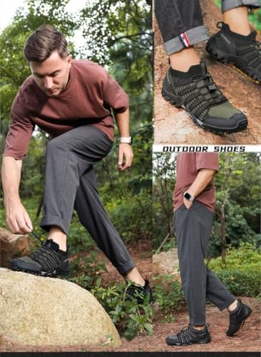 Men's Outdoor Stretch Mesh Hiking Shoe Comfortable Low Sneaker Lightweight Breathable Non-Slip Trekking Trails Shoes Casual Portable Slip on for Beach Fishing Water Sandals2