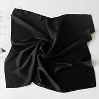 Vista 80 de Conjunto de bufanda de poliéster de gasa cuadrada de satén suave y grande para mujer, cuello de cabeza, multiuso, colores sólidos disponibles Azul