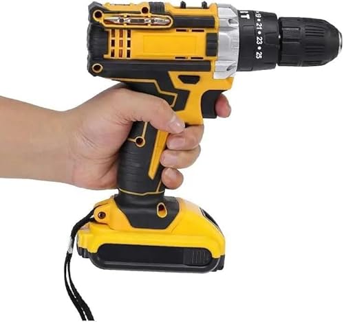 Furadeira e Parafusadeira de Impacto Sem Fio 21V com LED, 2 Baterias Recarregáveis Bivolt e 32 Acess