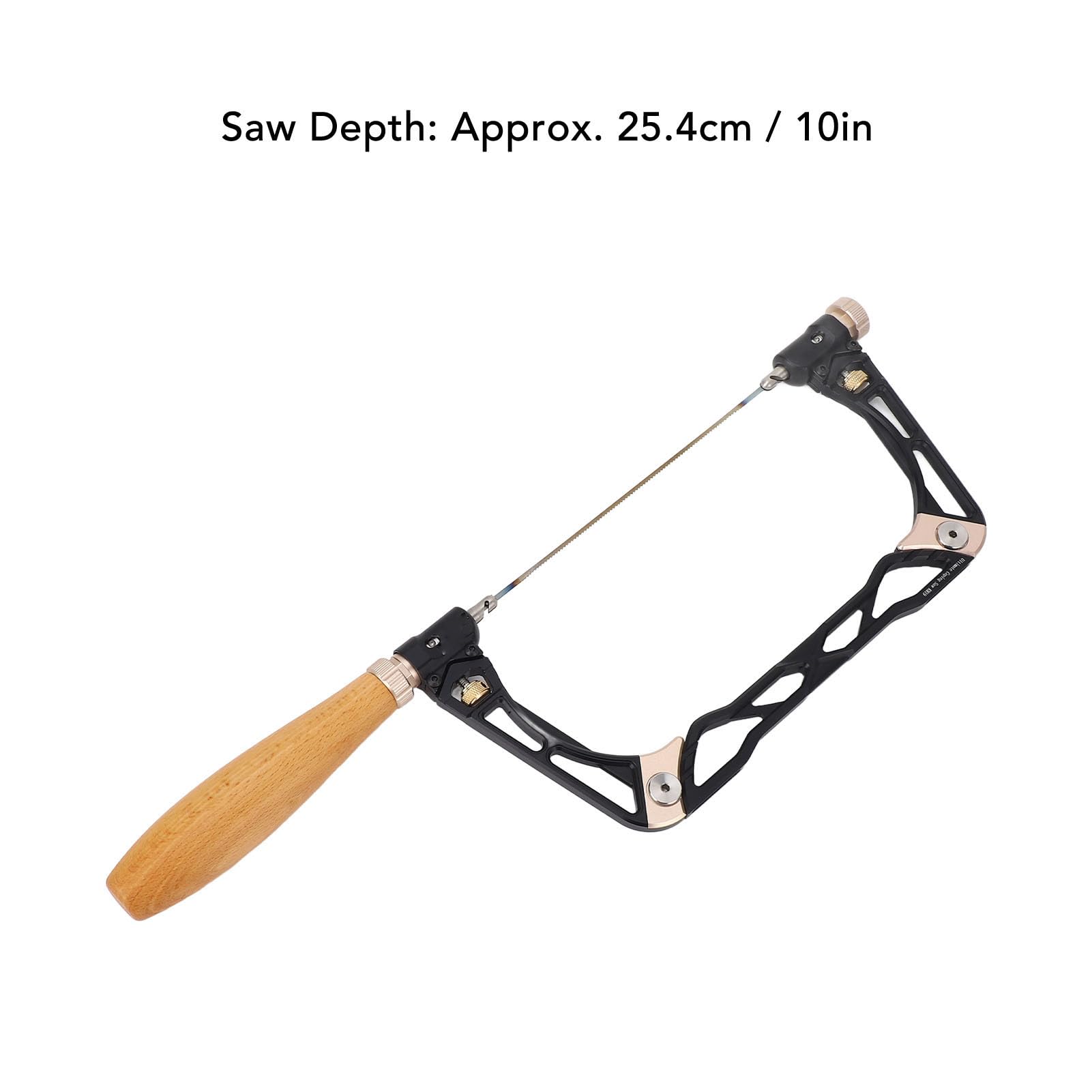 Afire el Marco de Acero con 7 Hambrientos de Sierra, Profundidad de Sierra de 10 Cm, Juego de Sierra para Manos para Carpintería en Forma de U, Sierra Manual Multifunción para