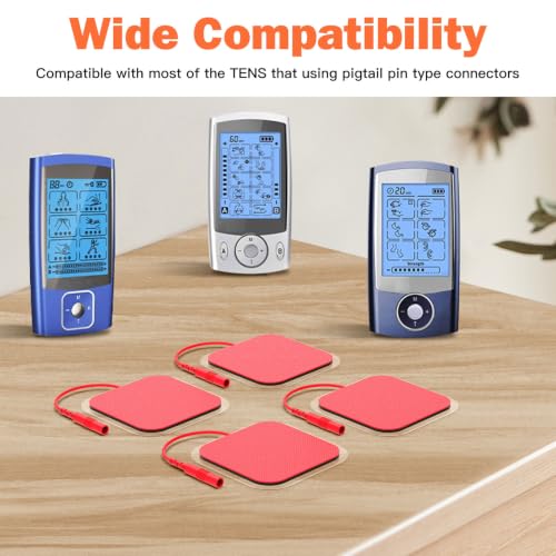 Image of 24 Pack 2''X2'' Large TENS Unit Electrode Pads, Red