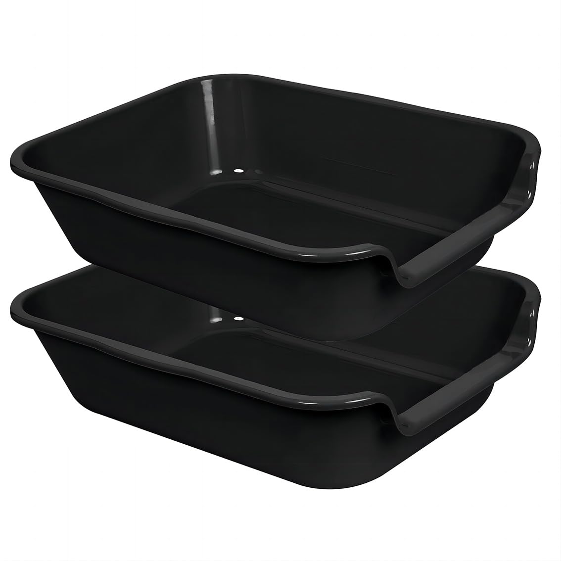 Blaucasa 2 Pack Extra Large Dog Litter Box Pan Tray (ABS Material), Low Entry Jumbo Senior Litter Boxes for Multiple Kitten Big Cats, Pet Safe Indoor