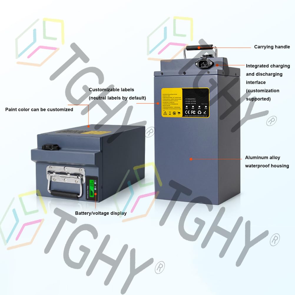 TGHY Batería de Litio para Motocicleta eléctrica de 60 V, 15 Ah, 20 Ah, 25 Ah, 30 Ah, 35 Ah, 40 Ah, 45 Ah, 50 Ah, 55 Ah, 60 Ah y 65 Ah, con Cargador para Motores de 0 a 3900 W.,60v 40ah