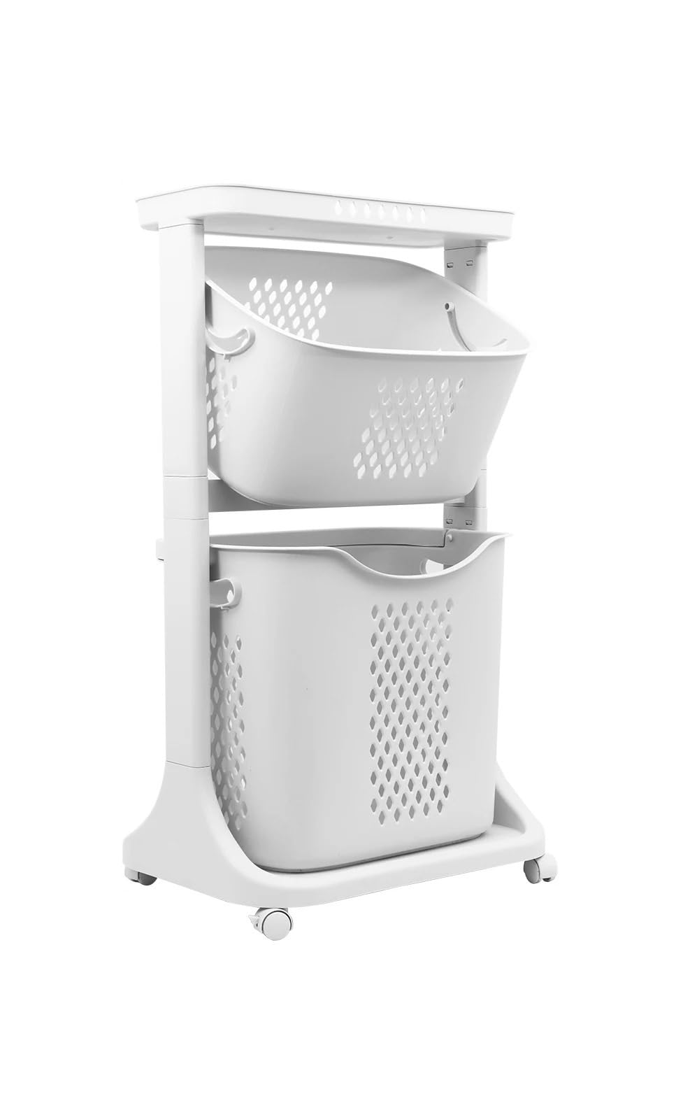 Chariot de rangement amovible et panier à linge multicouche