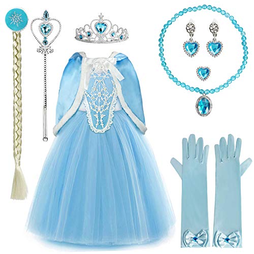 Discoball - Vestido de Princesa para niñas con Capa de Pelo