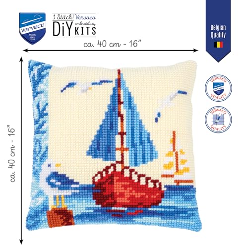 Image of Vervaco Sailboat with Seagulls Needlepoint Kit