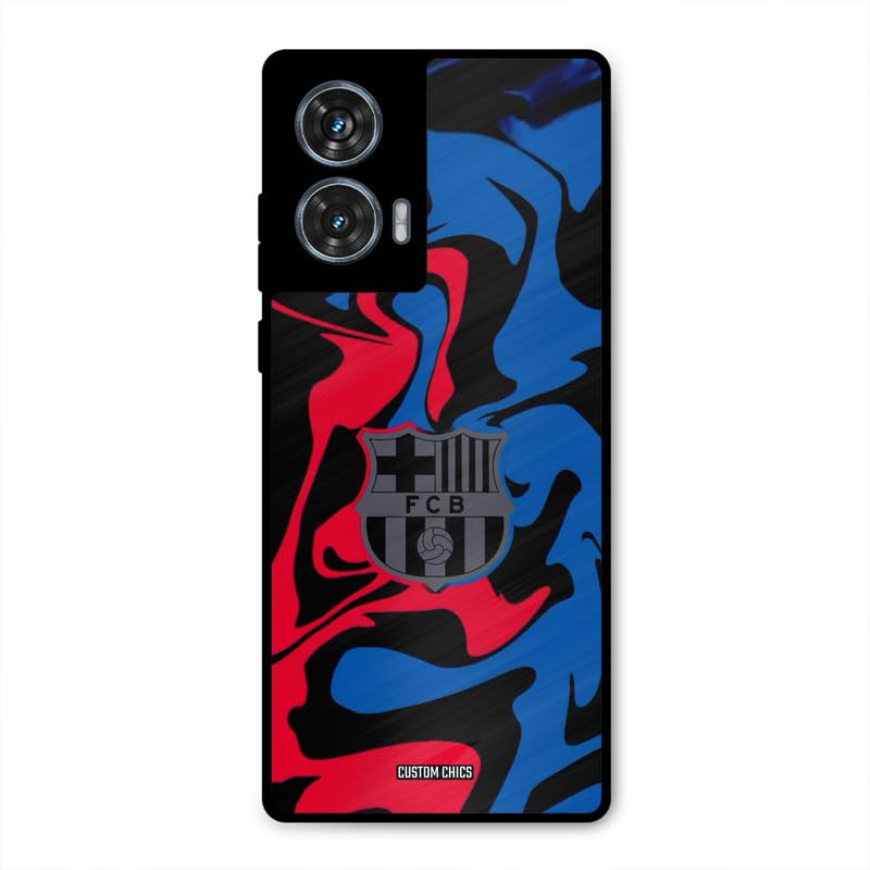 Image of PrintShield FC Barcelona Comic Back Cover for Motorola Edge 50 Fusion, Shockproof Printed Phone Case with Soft TPU Sides & Anti-Slip Grip