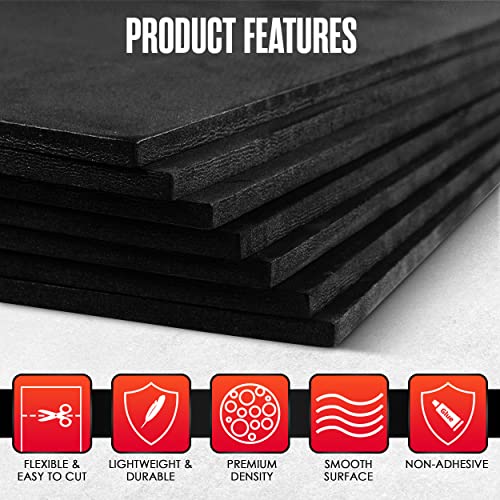 Houseables Eva Foam Sheets, Craft, Cosplay, 6Mm Thick, Black, 10 Pack, 9 X 12 Inch, Art Supplies, Paper Scrapbooking, Crafting Foams, Foamie Crafts, For Kids, Boy Scouts, Halloween, Shoe Insole #TOP1