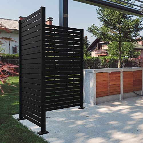 Barrette Outdoor Living 73030581 Boardwalk Decorative Screen Panel,47.88"W x 23.88"H, Black