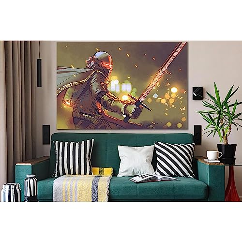 Toile Astro Knight In Futuristic Armor ZELLART tableau déco salon moderne 60x40
