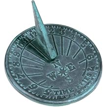 Rome 2520 Numbers Sundial, Cast Iron with Verdigris Finish, 10-Inch Diameter