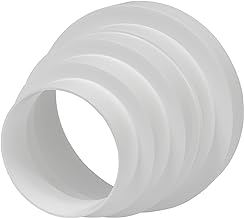 Plastic White 3" to 6" Inch Duct Inline Reducer Increaser - Connector to Vent Adapter 3" 4" 5" 6" Inch // 80-150 mm