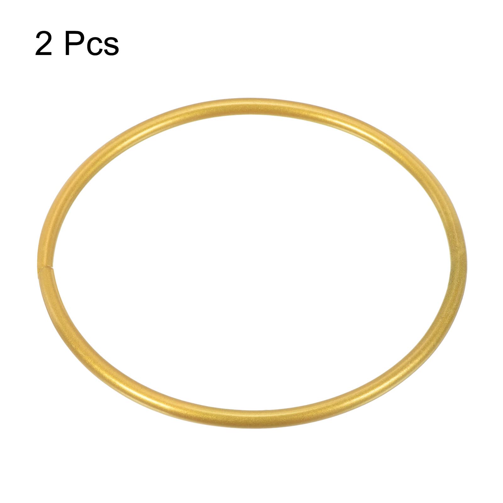 PATIKIL 3 Inch Round Metal Floral Hoop, 2 Pcs Gold Wreath Macrame Frame for Wedding Geometric Decor Party Wall Hanging, Gold Tone - Image 3