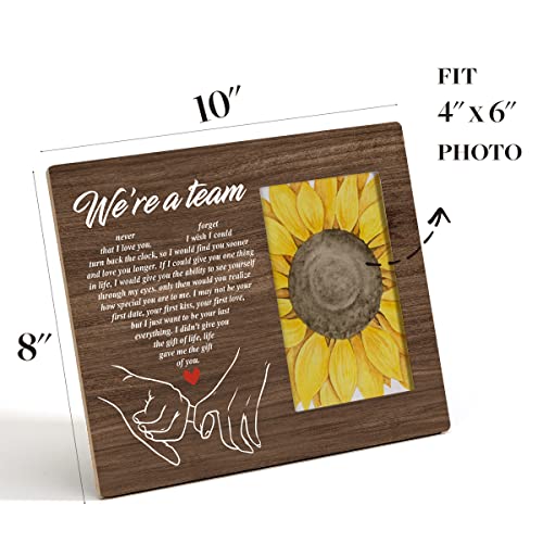 Hoijaumai Romantic Gift We're A Team Wood Picture Frame For Husband Wife Couples Wedding Marriage Wooden Photo Frame Tabletop & Wall Mounting, Display Photo 4X6 Inch #TOP1