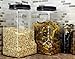 Cornucopia Brands Square Gallon Size Clear Plastic Canisters (2-Pack); 4-Quart Jar Grip Containers w/ Plastic Scoops; BPA-Free