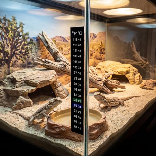 Image of Zonon 24 Pcs Stick on Thermometer Strip for Brewing Fermenting Temperature Sticker Decal Crystal Adhesive 61-118 f (16-48 c) Digital Display Sticker for Wine Beer Aquariums