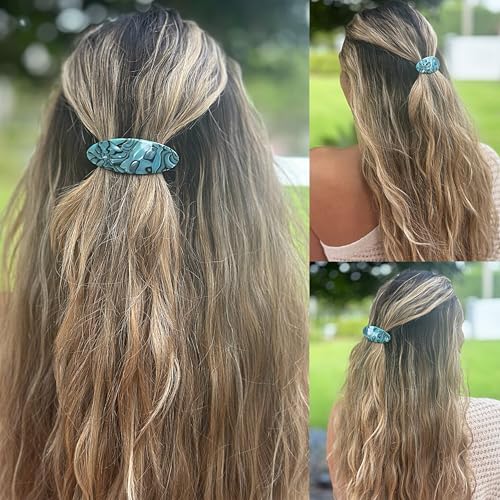 Camila Paris CP2984 Pinza para el Cabello Francesa Ovalada Azul, Sujeción Fuerte, Cierre Metálico Antideslizante, Accesorio Duradero para Estilizar miniatura 2