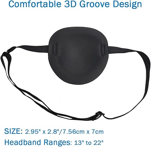 Miniatura 3 de 3 parches de ojo médicos ajustables para adultos tratar ojo perezoso ojo izquierdo derecho Cosplay disfraz