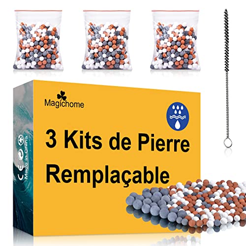 Magichome Lot de 3 Boules Minérales à Ions Négatifs pour la Filtration de l'eau Dure, éliminer le Chlore, les Bactéries et Autres Impuretés Cover