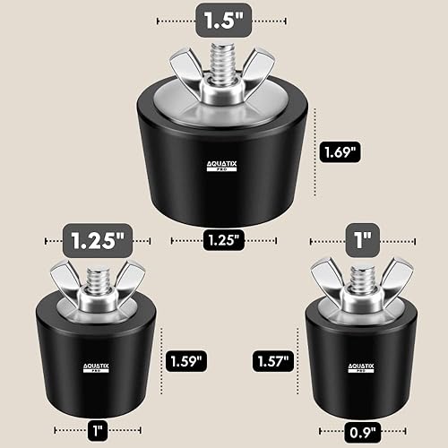 Miniatura 4 de Aquatix Pro Tapones de invierno para piscina, 3 tamaños, 1nch, 1.25 pulgadas y 1.5 pulgadas, tapones de expansión de invierno para piscina con