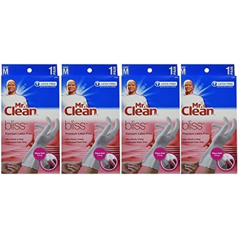Mr. Clean 243033 Bliss Premium 1-pair Latex-free Gloves, Medium (4 Pack) Cover