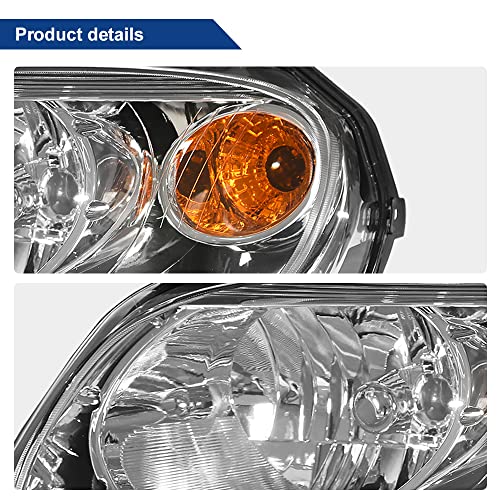 Boardroad Headlights Assembly Fit For 2006-2011 Chevy Hhr Replacement Chrome Housing Amber Reflector Driver And Passenger Side #TOP5