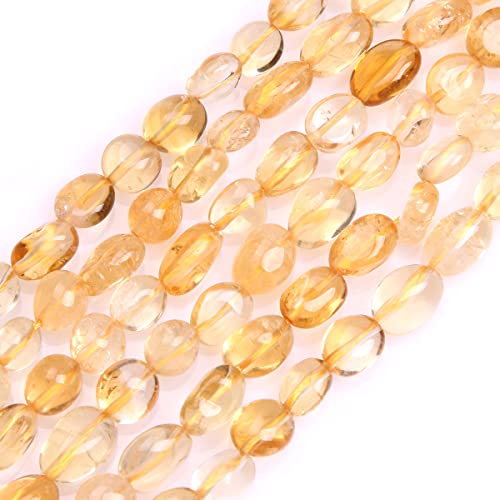 Sweet & Happy Girl's Store 6X8mm Freeform Potato Shape Gemstone Citrine Beads Strand 15 Inch Jewellery Making Beads - Image 2