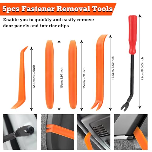 Image of Car Retainer Clips & Fasteners Kit - 16 Universal Sizes Nylon Bumper, Fender Rivets, Door Panel Clips, and Plastic Rivets with 10 Cable Ties and Removal Tool for Toyota, Ford (635pcs)