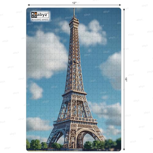 Image of ABYZ Wooden Jigsaw Eiffel Tower Painting Puzzle with 500-Pieces Play and Learn Educational Puzzle for Kids and Children aged7+ and Adults Toy for Improving Memory & Problem Solving