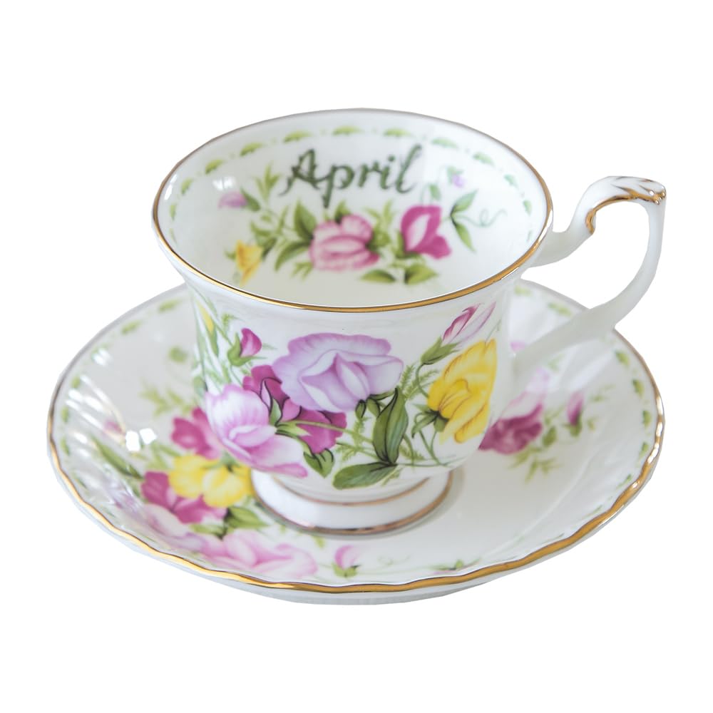 Set di tazze e piattini da caffè e tè in ceramica con fiori colorati set di tazze da caffè e piattini in ceramica piatto per tazza da latte e succo regalo di compleanno per ufficio e casa